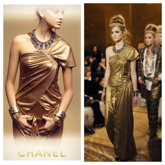 Chanel gold dress best sale